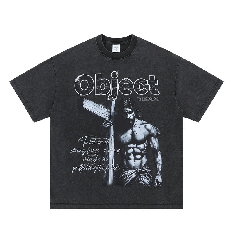 Vintage College Shirts Summer Crew Neck Short Sleeve T-Shirt