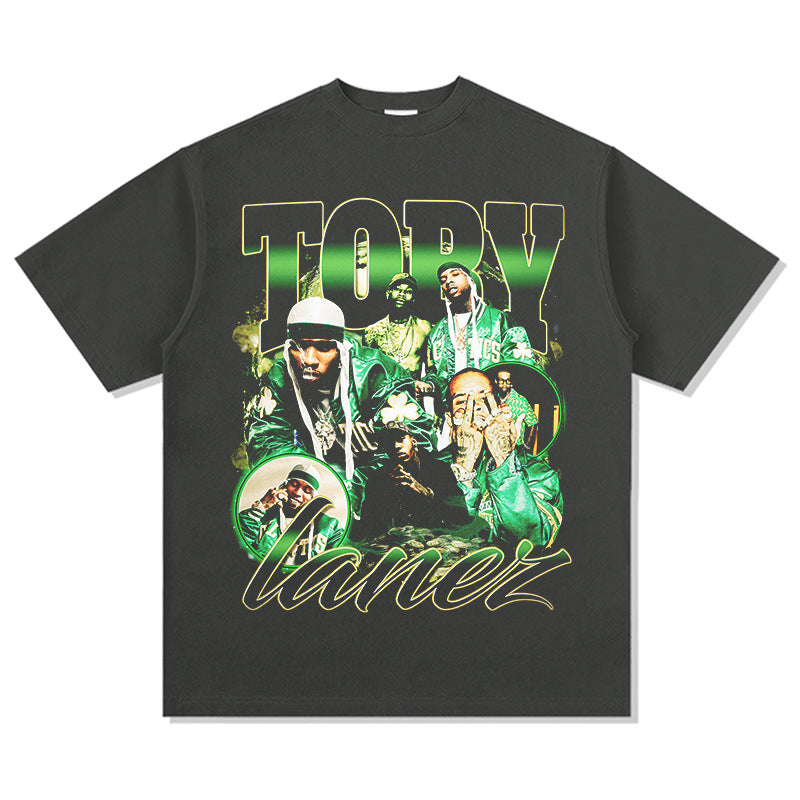Marcas streetwear usa vintage hip hop anita anitta print short sleeve t-shirt
