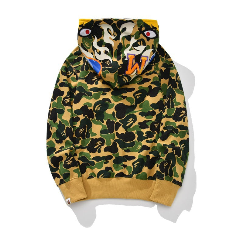 Ape Hoodie Joint S24 Falcon Full Zip Camouflage Loose Hooded Sweater