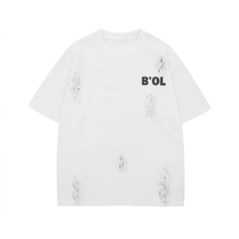 US drip outfits summer vintage done casual loose short sleeve T-Shirts