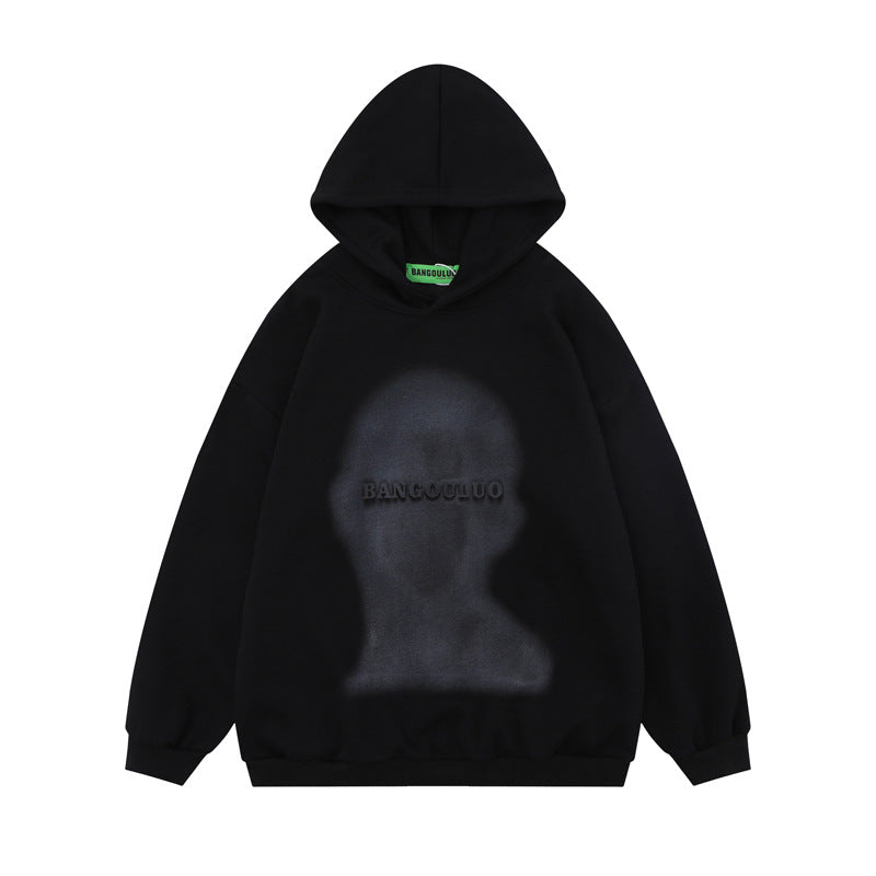 Streetwear Hoodie Vintage Portrait Print Hooded Sweater Hip Hop Jacket