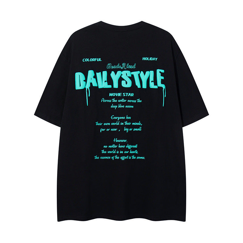 US drip outfits Summer Vintage Hip Hop Casual Loose Short Sleeve T-Shirts