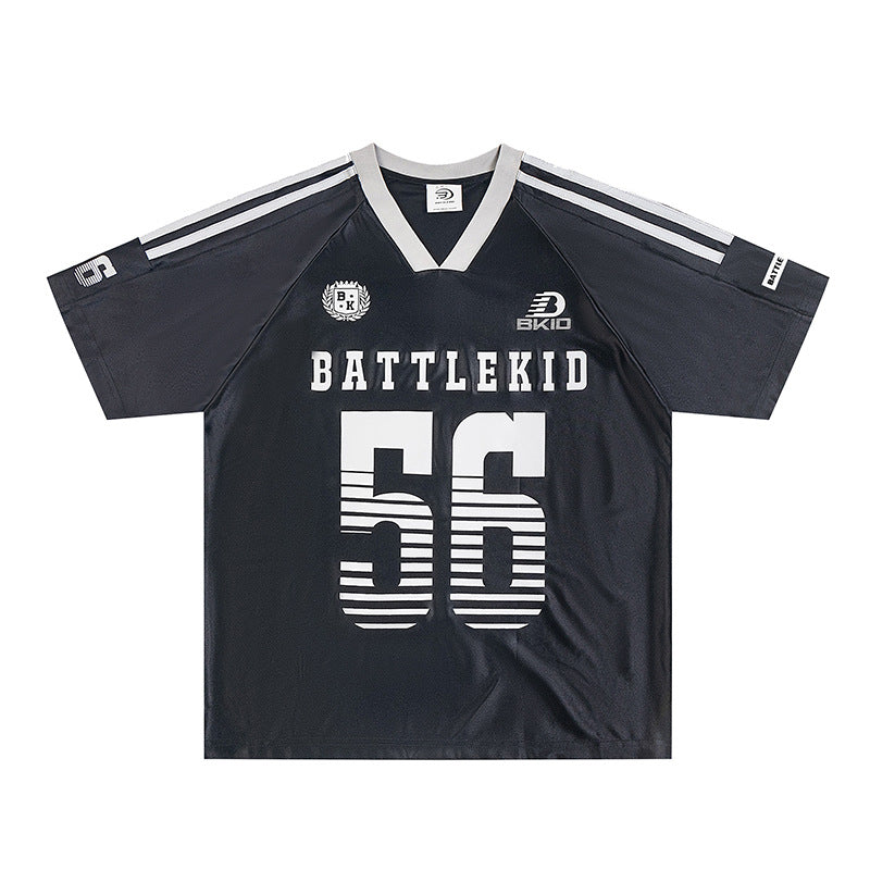 Hip hop shirt vintage short sleeve t-shirt summer v-neck top
