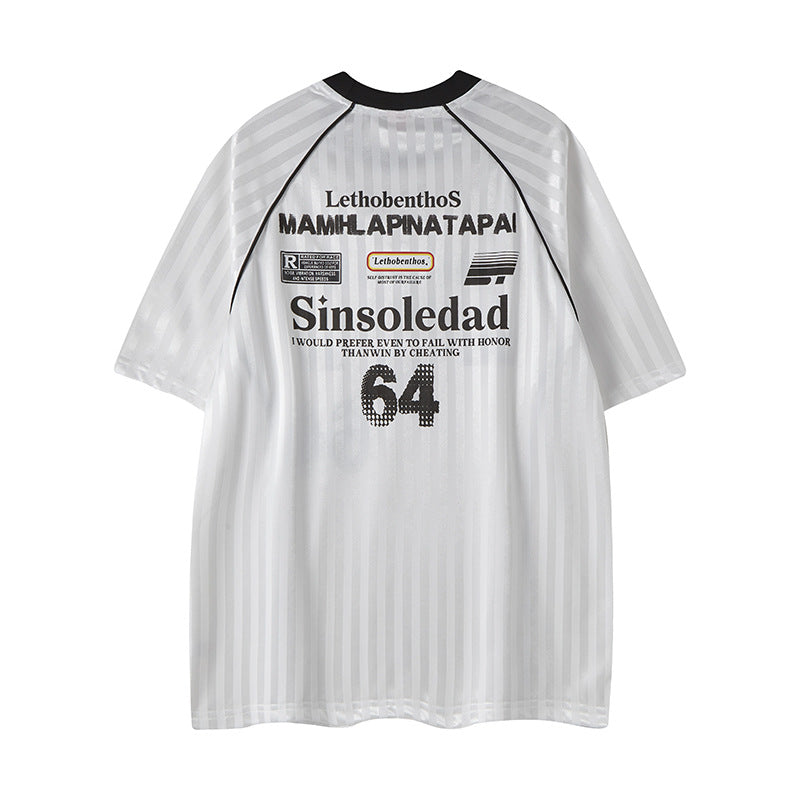 Distorted vintage summer round neck short sleeve t-shirt