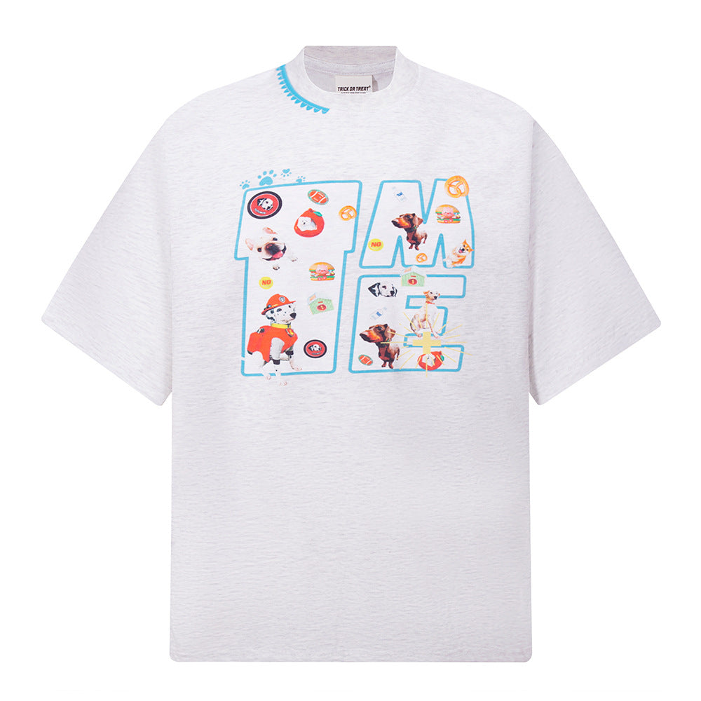 New York Hip Hop Style Vintage Spring Summer T-Shirt Loose Short Sleeve