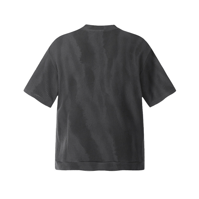Camisas Retros Spring Summer Short Sleeve T-Shirt Vintage Tie-Dye Textured T-Shirt