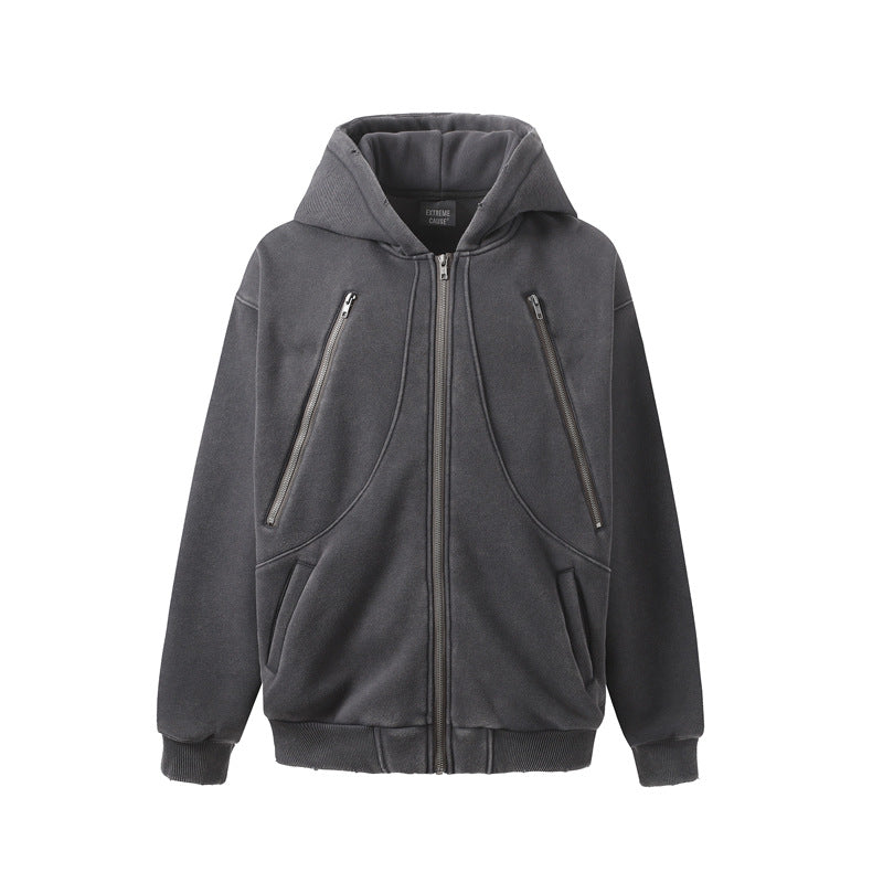 Streetwear Hoodie Vintage Washed Old Hooded Sweater