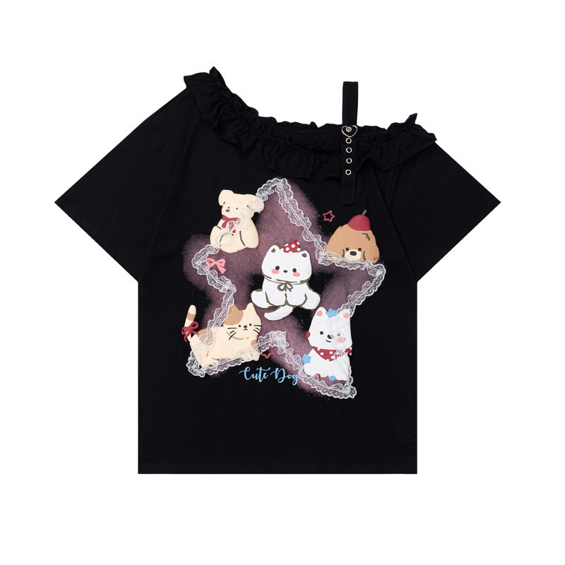 US drip outfits Summer Vintage Casual Loose Short Sleeve T-Shirts