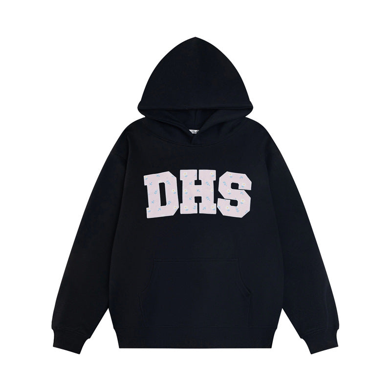 Streetwear Hoodie Embroidered Hooded Sweater Loose Casual Hoodie