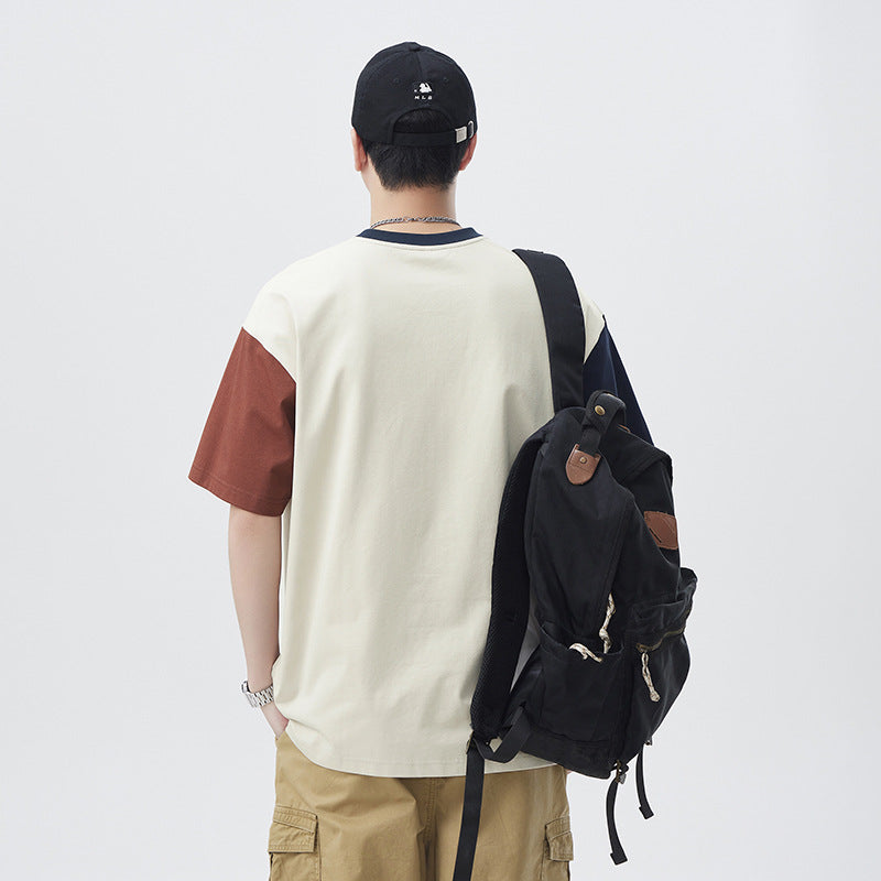 Mens T-shirts Short Sleeves Summer Loose Vintage