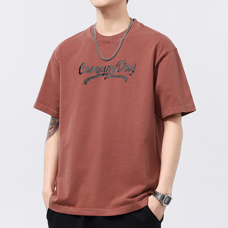 Men T-shirts Printed Short Sleeve Summer Loose Top