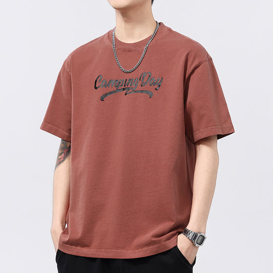 Men T-shirts Printed Short Sleeve Summer Loose Top