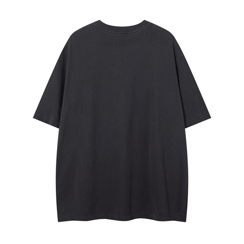 US drip outfits Summer Vintage Portrait Daily Pattern Casual Loose Short Sleeve T-Shirts