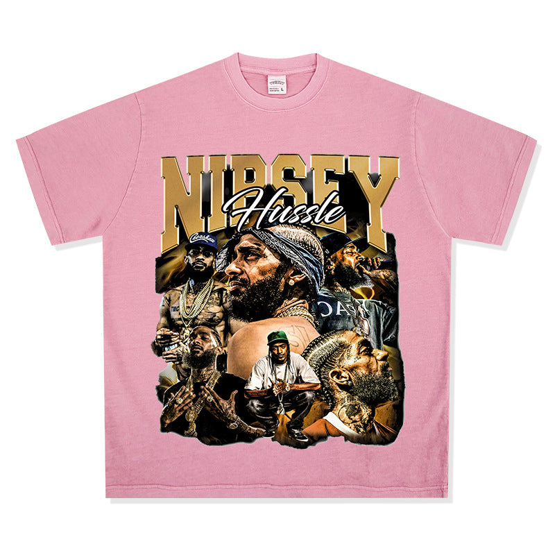 Marcas streetwear usa vintage Nipsey print short sleeve t-shirt