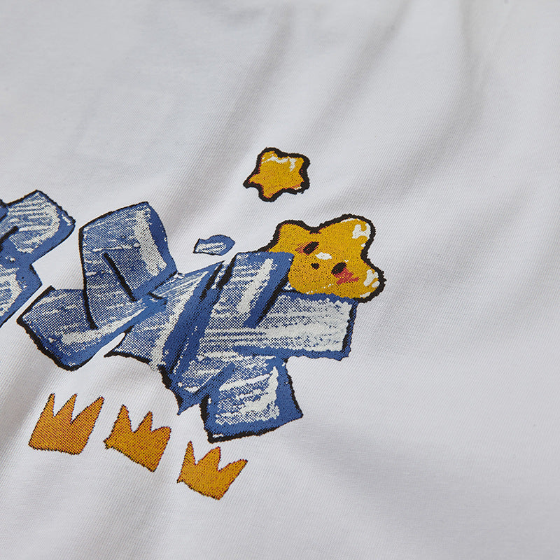 Nyc 1990 Shirt Vintage Alphabet Embroidered Short Sleeve T-Shirt
