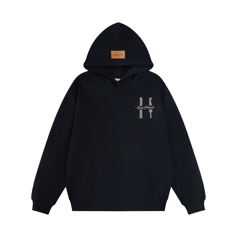 Streetwear Hoodie Letter Embroidered Hooded Sweater Fall Loose Hoodie