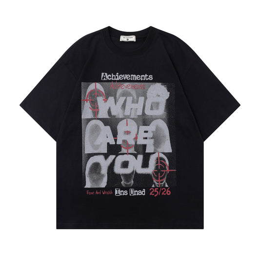 Vintage tarz t shirt summer portrait print crew neck short sleeve t-shirt