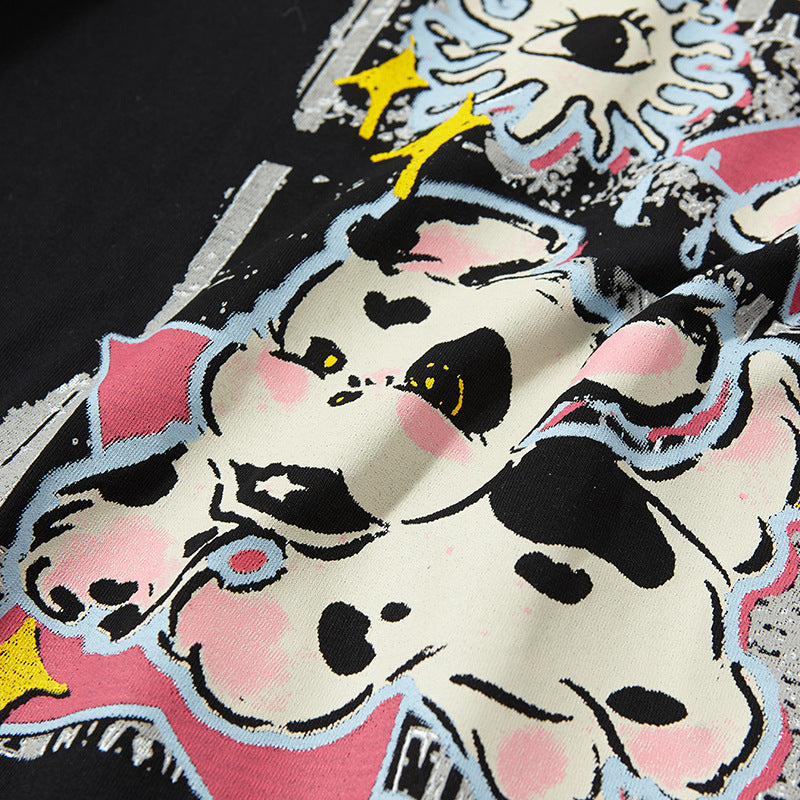 Nyc 1990 Shirt Retro Dog Print Cartoon Fun Short Sleeve T-Shirt