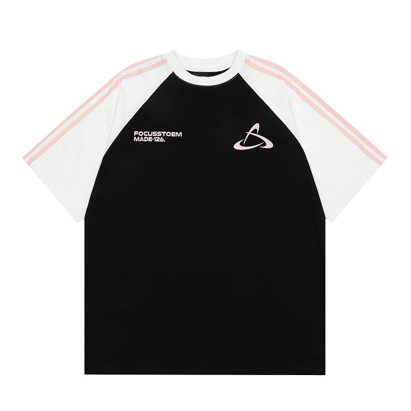 Vintage T Shirts Hip Hop Vintage Alphabet Print Short Sleeve T-Shirt Summer Loose Half Sleeve Tee
