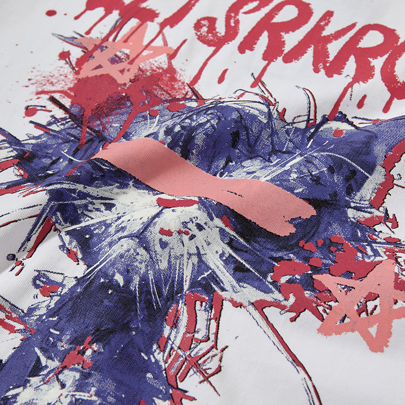 Nyc 1990 Shirt Summer Loose Playing Card Print T-Shirt