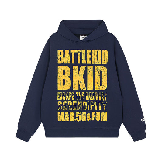 Streetwear Hoodie Alphabet Old Print Hooded Sweater Loose Casual Student Hoodie