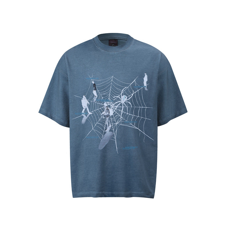 Hip hop shirt summer hip hop spider web t-shirt short sleeve
