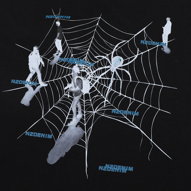 Hip hop shirt summer hip hop spider web t-shirt short sleeve
