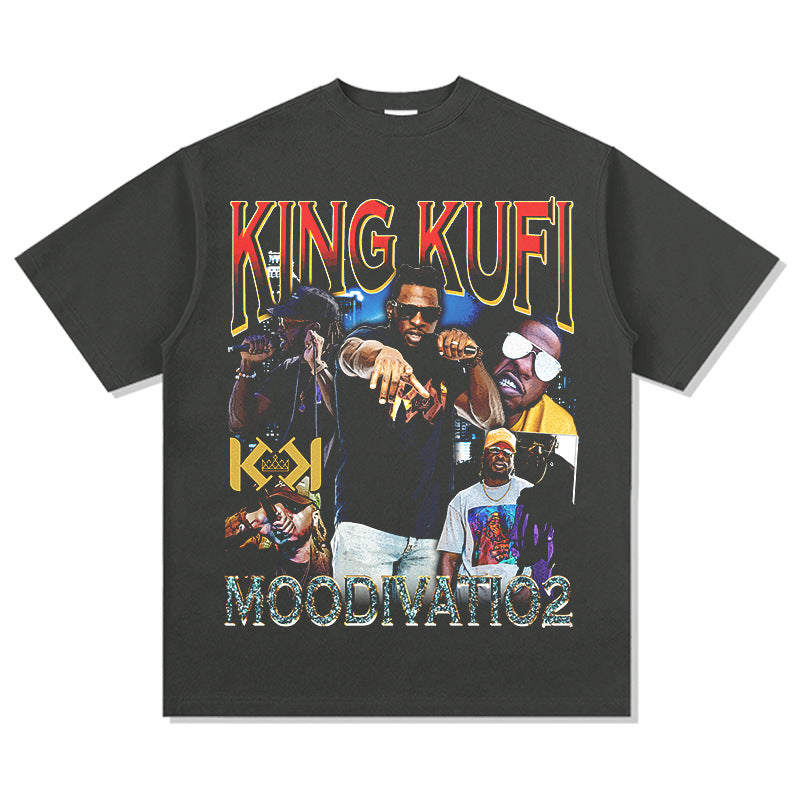 Marcas streetwear usa retro kingkufi short sleeve t-shirt