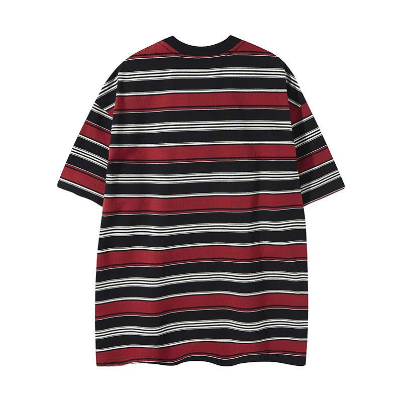 Distorted vintage summer short-sleeved t-shirt loose casual top