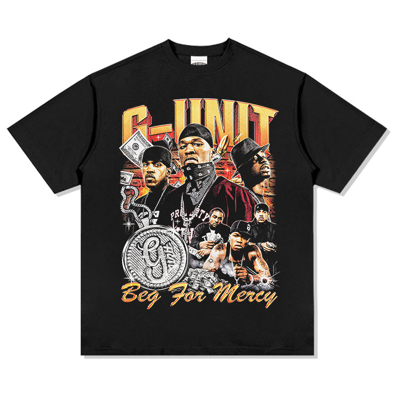Outfit streetwear BegForMercy hip-hop print short-sleeved t-shirt