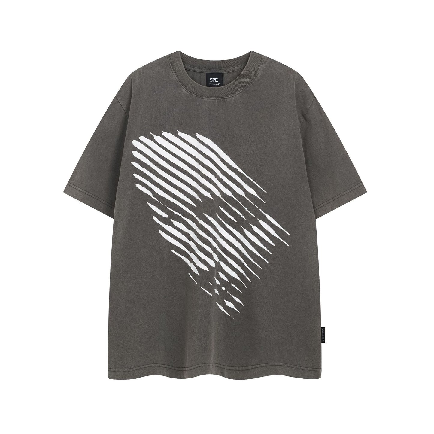 Retro Style Shirt For Men Summer Vintage Wash Print T-Shirt Short Sleeve