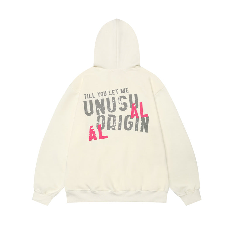 Streetwear Hoodie Vintage Alphabet Print Hooded Sweater Oversize Hoodie