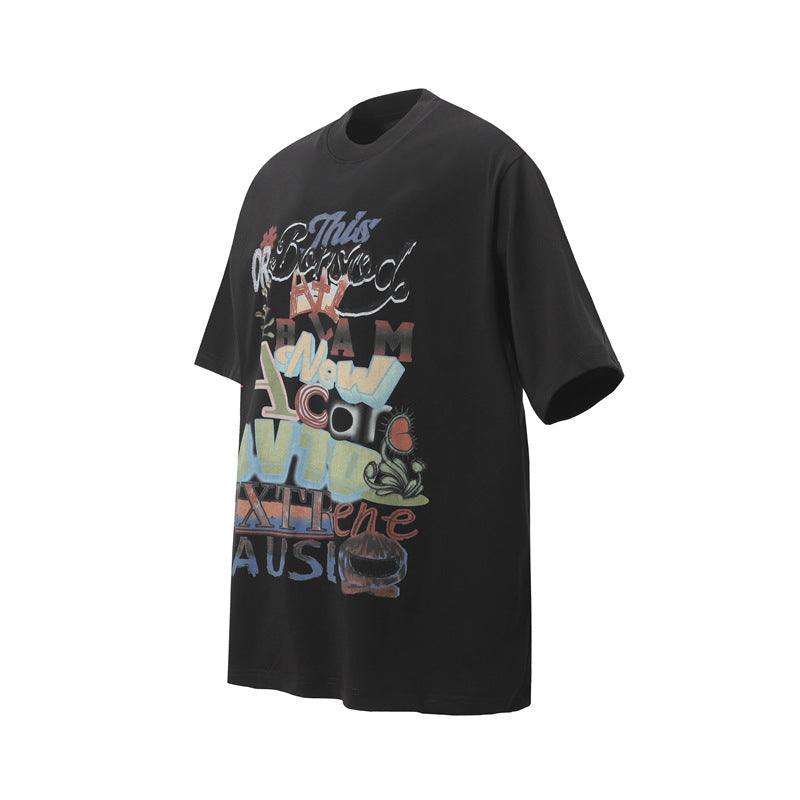Camisas Retros Summer Short Sleeve Casual Cotton T-Shirt