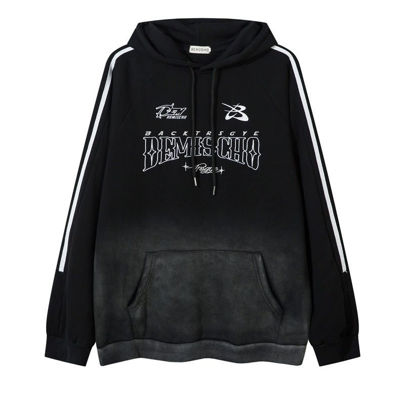 Streetwear Hoodie Vintage do gradual change hooded sweater embroidered hoodie