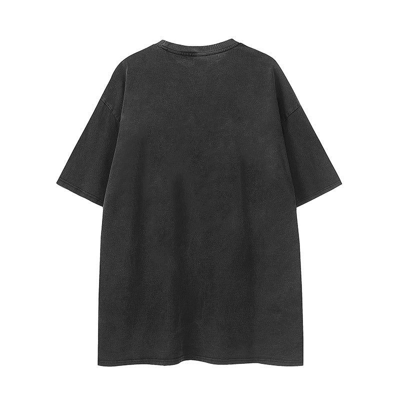 Hip Hop Clothes New York Vintage Wash Make Old Short Sleeve T-Shirt