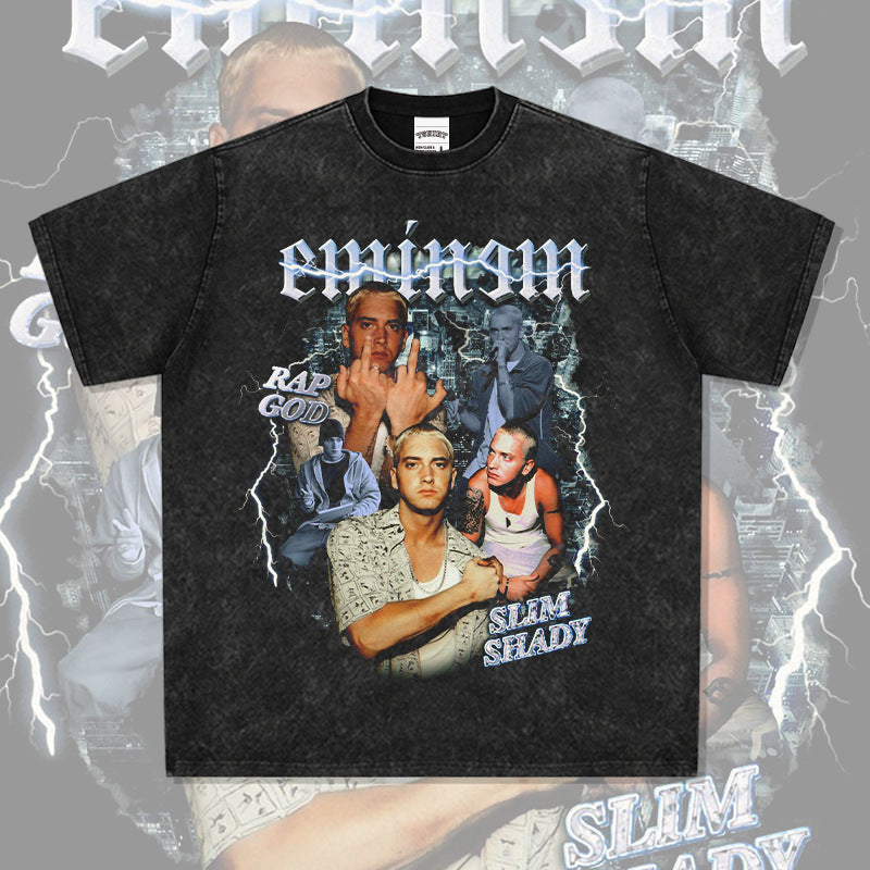 New york hip hop shop BC hip hop Eminem print short sleeve t-shirt