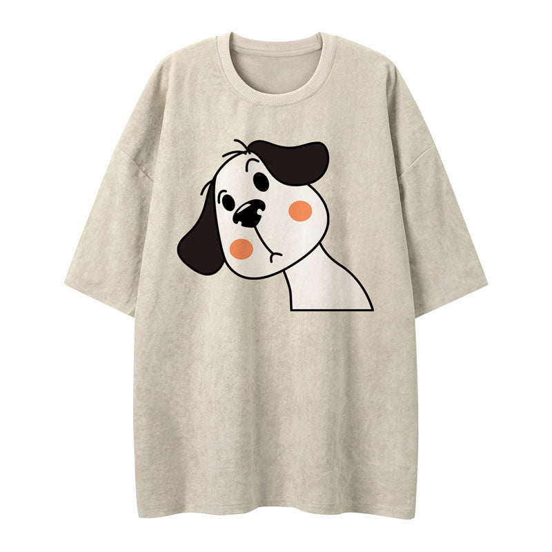 US drip outfits Summer Vintage Dog Casual Loose Short Sleeve T-Shirts