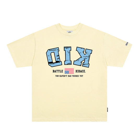 Vintage T Shirts Hip Hop Vintage Alphabet Print Short Sleeve T-Shirt Summer Loose Casual
