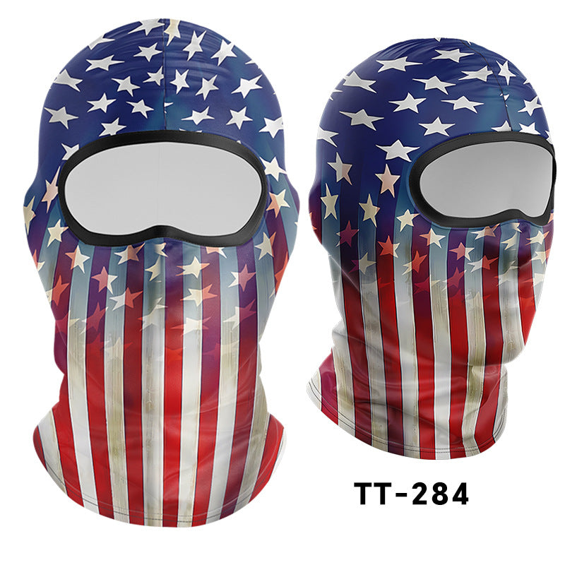 Cycling Windproof Hood Bionic Camouflage Printed Ice Silk Sunscreen Mask