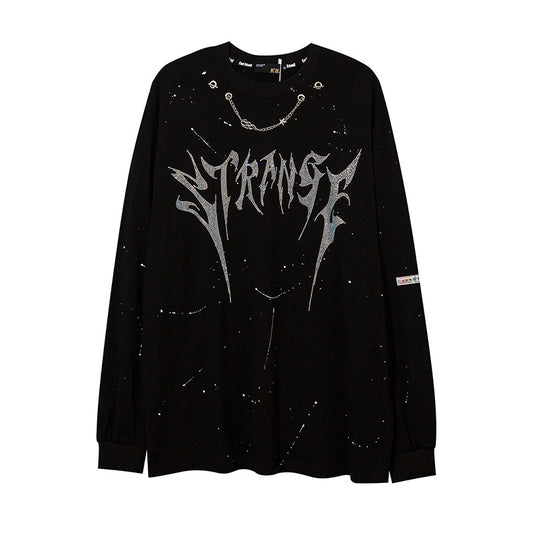 Vintage T Shirts Hip Hop Autumn Winter Vintage Loose Long Sleeve T-Shirt
