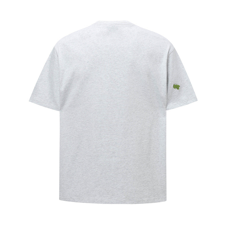 Hip Hop Shirts For Boys Short Sleeve T-Shirt Embroidered Flower Crew Neck Top