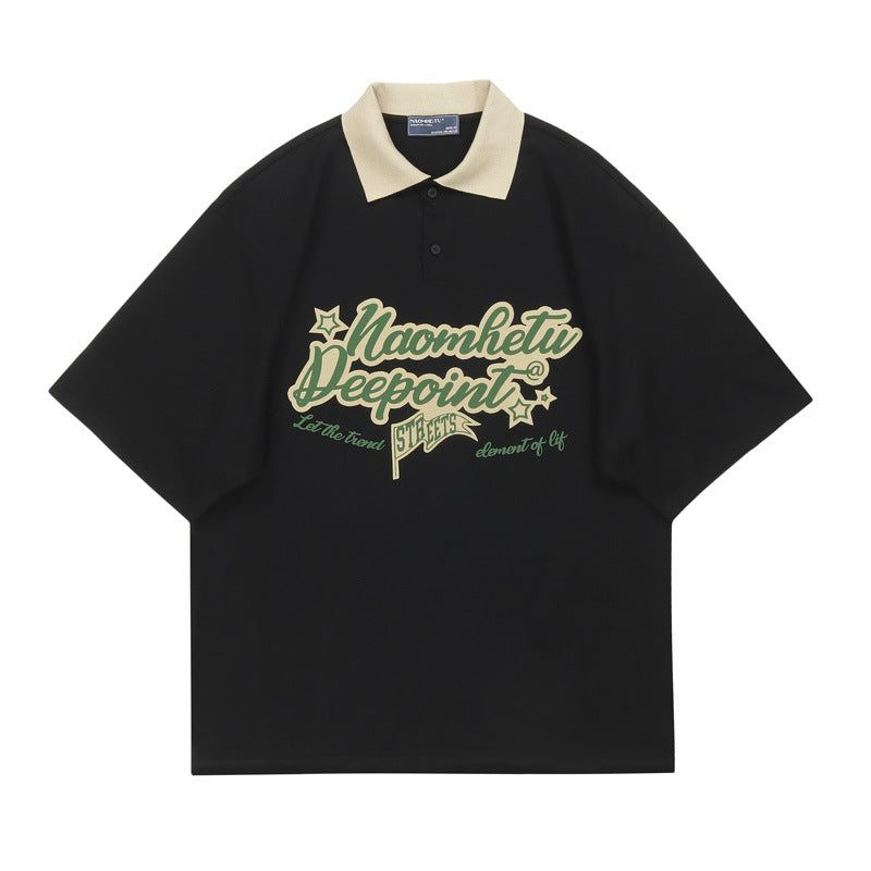 Vice streetwear loose lapel polo shirt T-Shirts