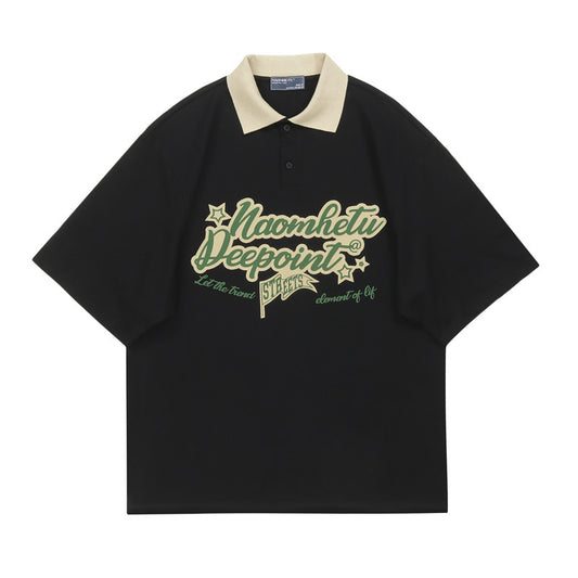 Vice streetwear loose lapel polo shirt T-Shirts
