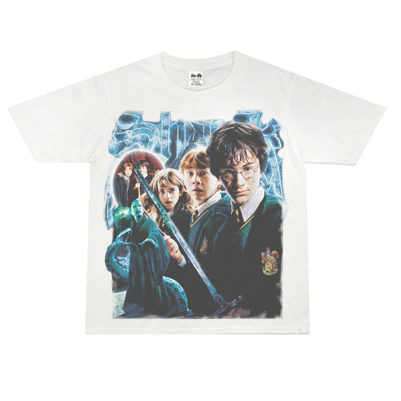 Film Star T Shirt Movie Harry PROTONIC Magic Street Style Short Sleeve Loose American T-shirt