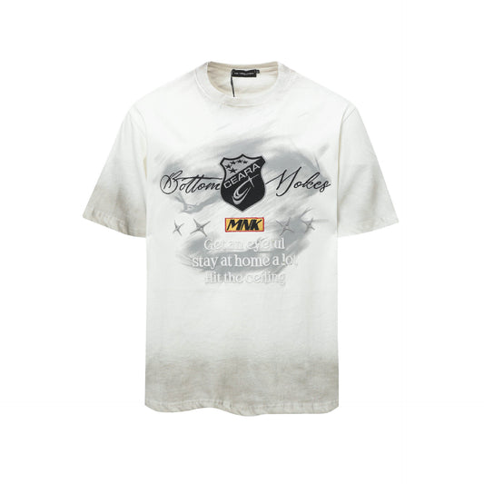 Hip hop clothing new york summer vintage embroidered shirt short sleeve