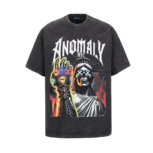 Hip hop clothing new york summer hip hop skull t-shirt short sleeve