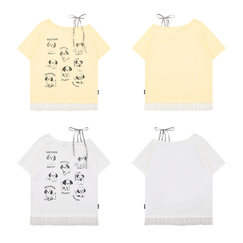 US drip outfits Summer Vintage Casual Loose Women Short Sleeve T-Shirts