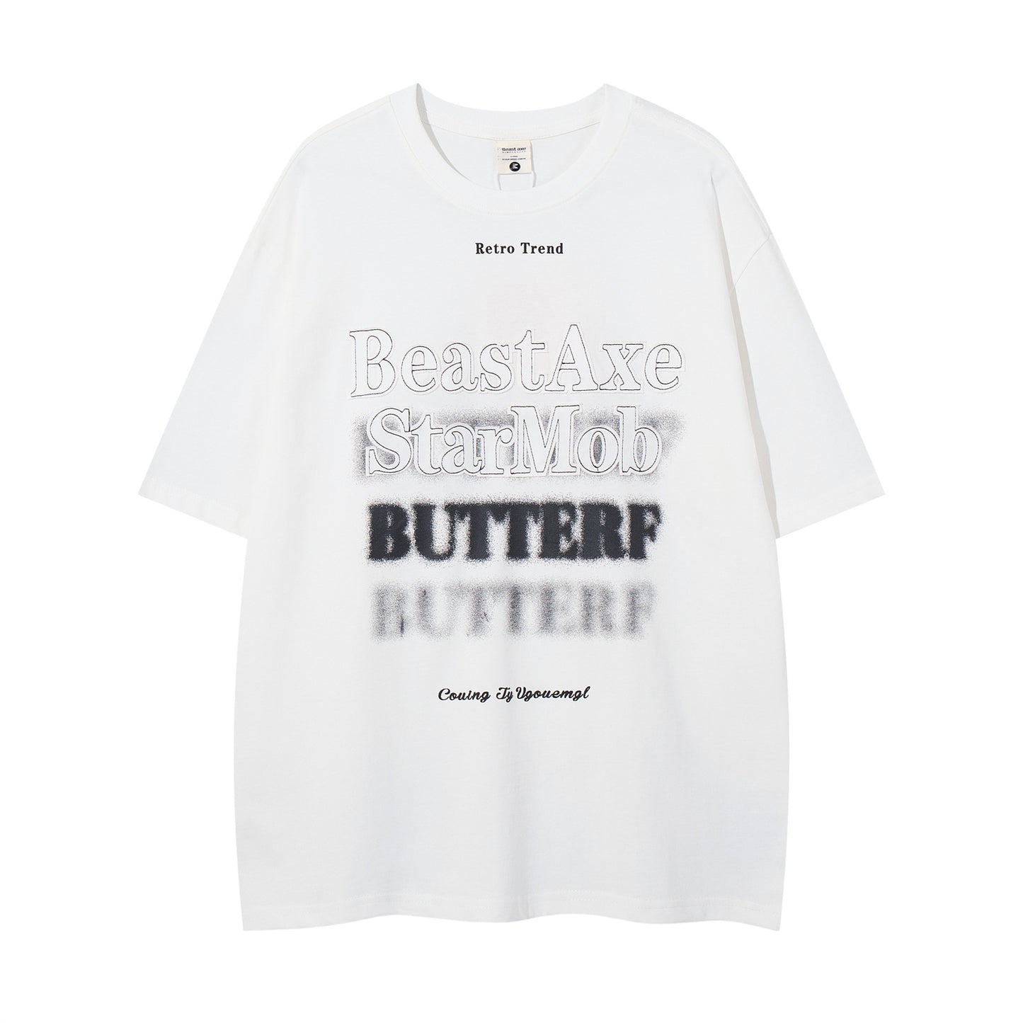 Distorted vintage short-sleeved t-shirt summer loose casual top