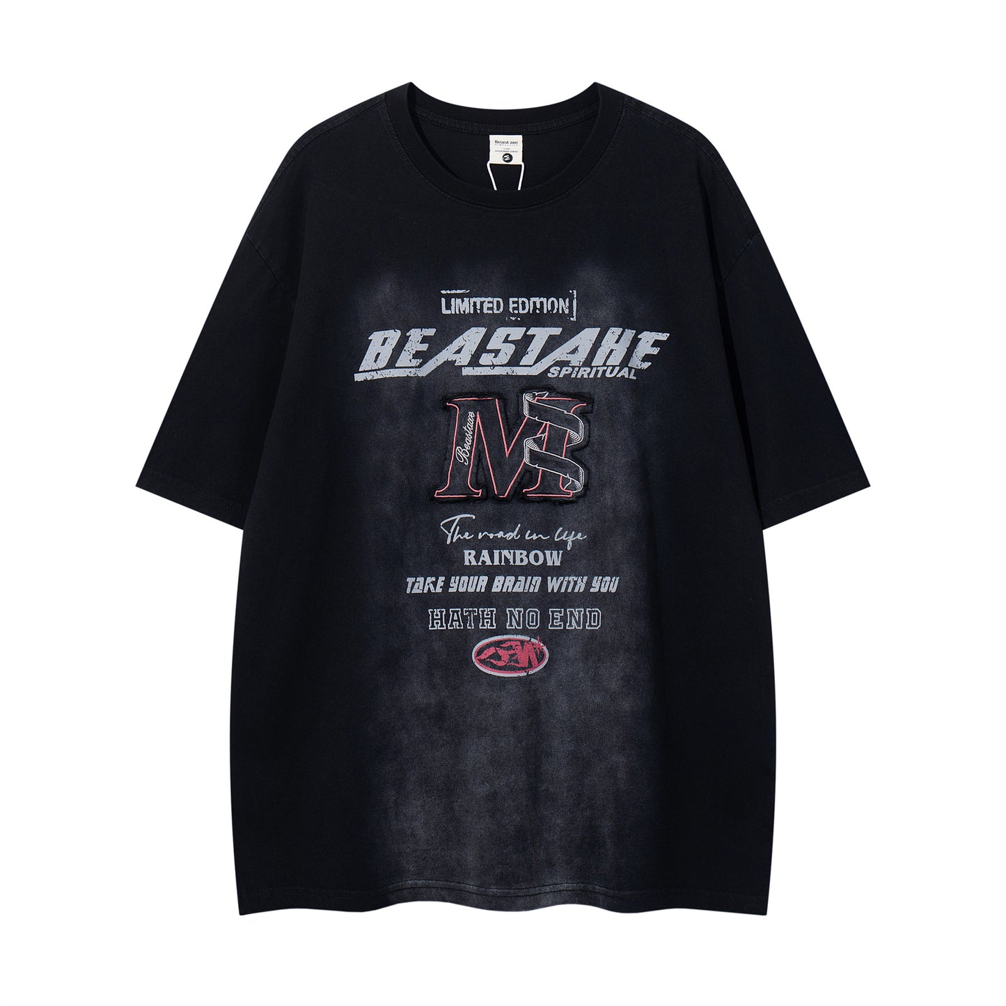 Distorted vintage summer short-sleeved t-shirt loose casual top