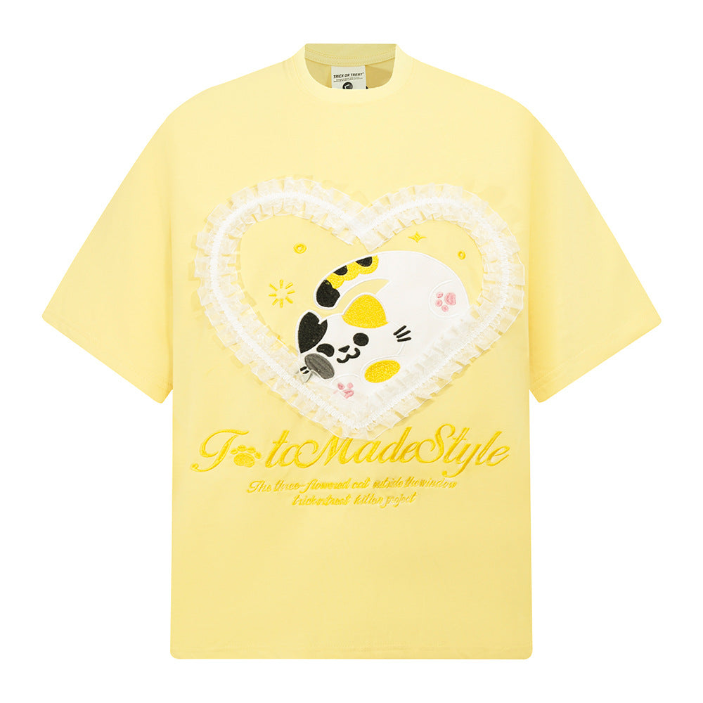 Nostalgia T Shirts Vintage Summer Loose Crew Neck Short Sleeve T-Shirt